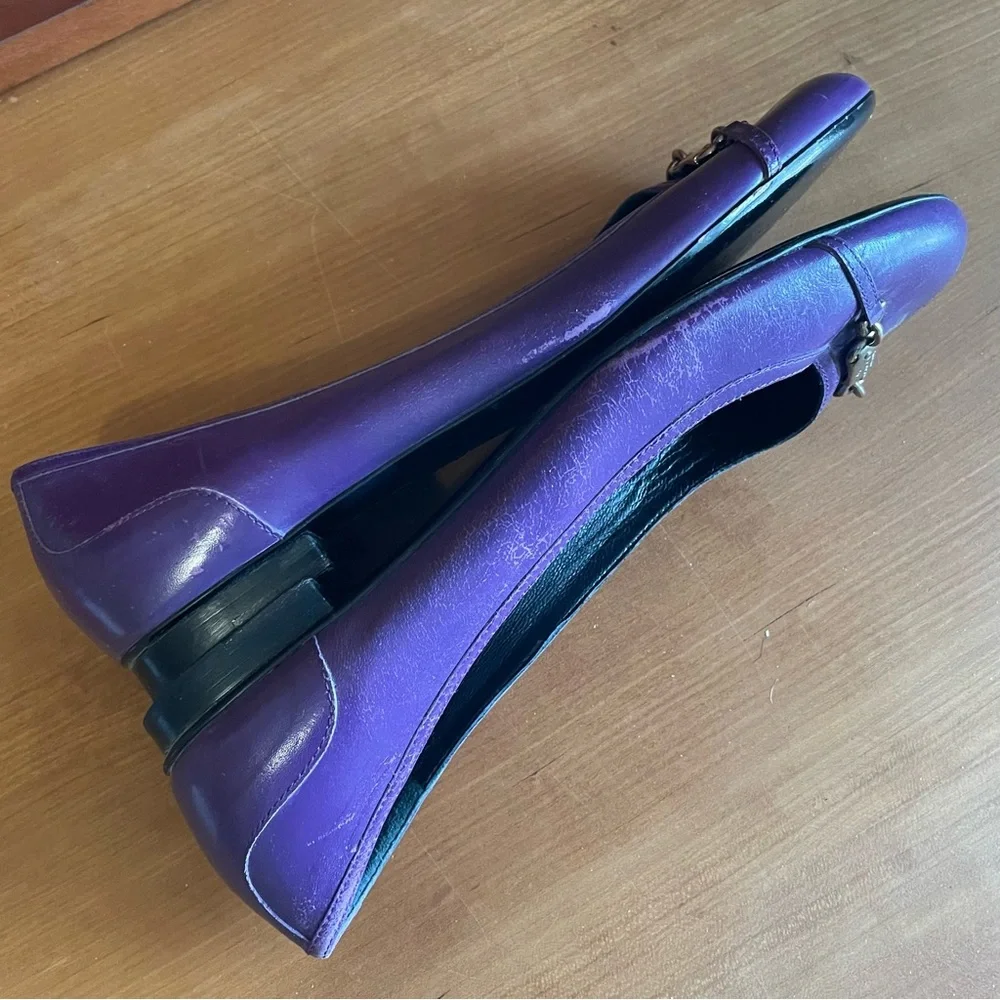 Vintage GUCCI Purple Leather Ballet Flats - 40C - Picture 9 of 15